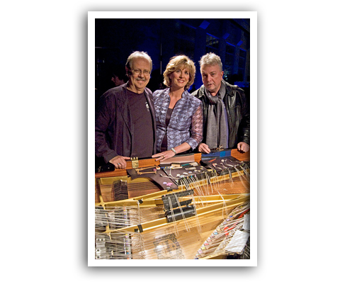 Victoria Hansen with American Composer Stephen Scott (left) and Australian composer Vincent Plush at The Fitters' Workshop in Canberra, Australia, May 2011.